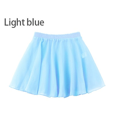 Girls Kids Ballet Skirt Sheer Chiffon Ballet Tutu Pink Kids Gymnastics Leotard Skirts Dance Skirt