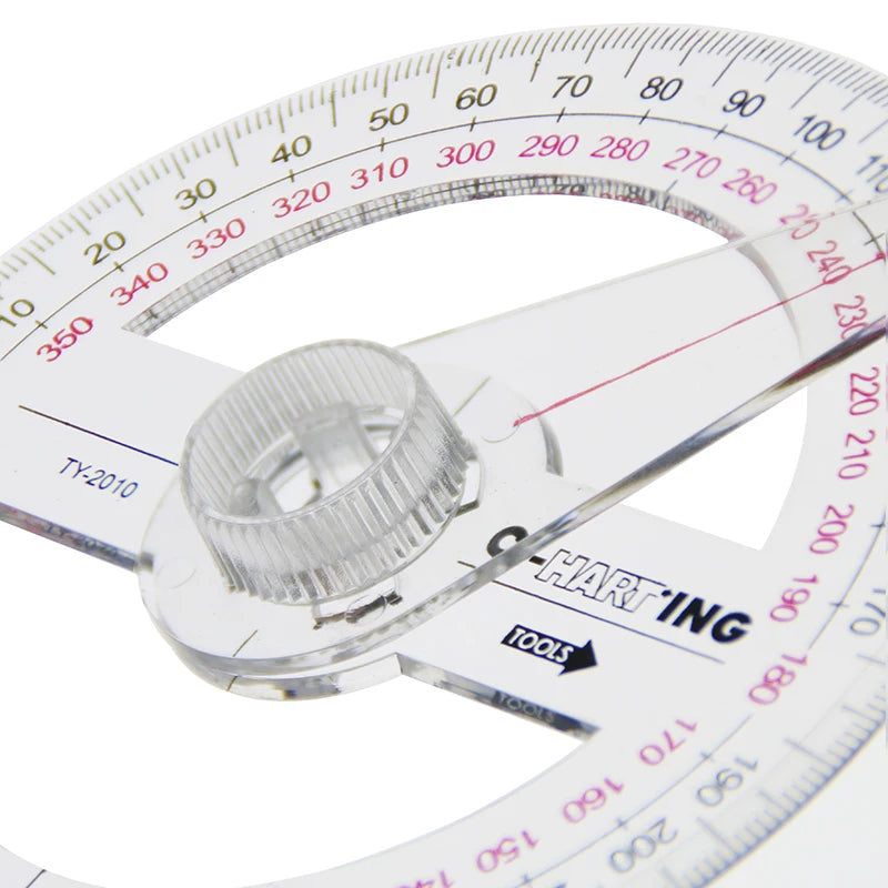 Hot Sale All Circular 10cm Plastic 360 Degree Pointer Protractor Ruler Angle Finder Swing Arm For School Office Supplies