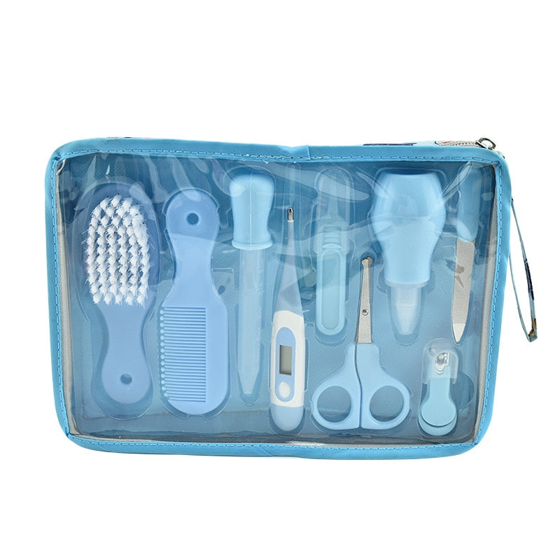 Multi-piece baby care set newborn hair trimmer nail thermometer beauty brush set scissors comb teether function children's wash