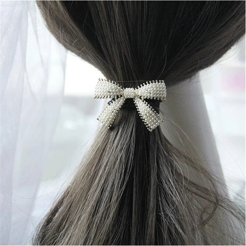 2021 Hot Sale Korean Rhinestone Elegant Scrunchies Women Girls Elastic Hair Rubber Band Accessories Tie Hair Ring Rope Headdress