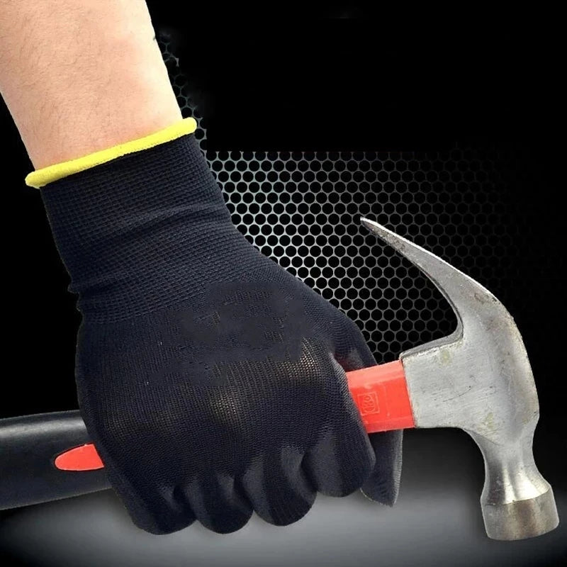 10/20 Pair Logo Free Polyurethane Gloves Safety Work Gloves Repair Gloves Palm Coated Gloves Carpenter Repairman Supplies