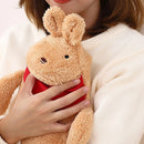 Cute Animal Shape Rubber Hot Water Warmer Bag Winter Warm Plush Fabric Water Injection Hot Water Bottle