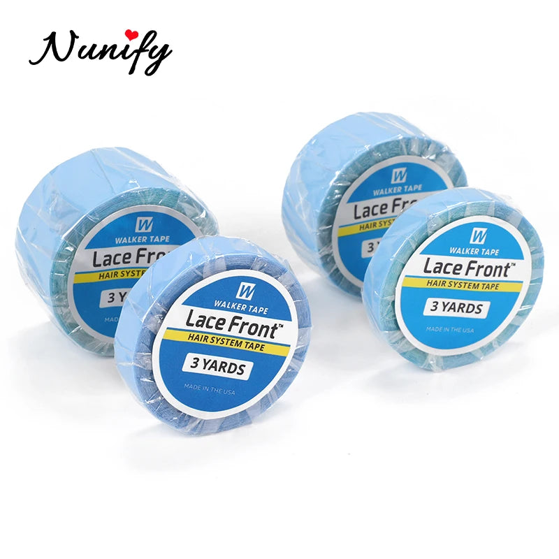 2.54Cm 3 Yards Blue Color Strong Lace Front Support Walker Tape For Wig Toupee  0.8Cm Double Sided Adhesive Hair System Tape 1Cm