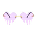 Fashion Dripping Heart Sun Glasses Personality Party Eye Glasses Frameless