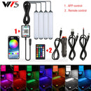 RGB-LED-Glühbirnen für die Fahrzeuginnenraumbeleuchtung mit USB-Wireless-Fernbedienung, APP-Musiksteuerung, verschiedenen Modi und dekorativer Auto-Lampe