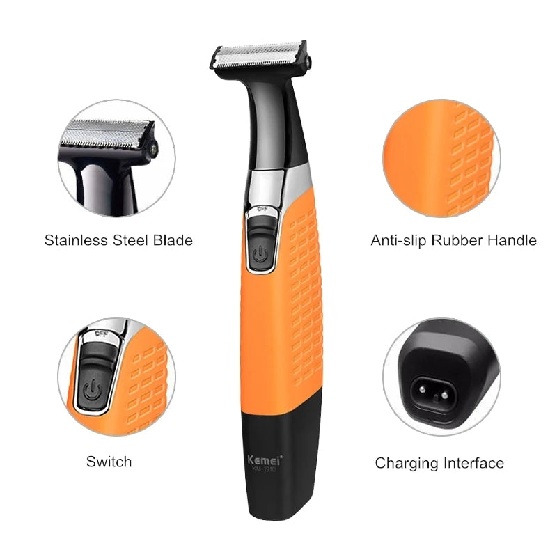 Kemei Electric Shaver Beard Shaver Rechargeable Electric Razor Body Hair Trimmer Men Shaving Machine Hair Clipper Face Care