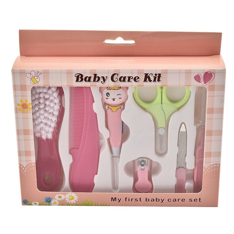 Multi-piece baby care set newborn hair trimmer nail thermometer beauty brush set scissors comb teether function children's wash