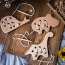 Holz-Kindergarten-Maus-Fädelbrett, Schnürung, Buche, Holz-Nähspielzeug, Dinosaurier-Knopf, Perlenblöcke für Jungen und Mädchen, Produkte