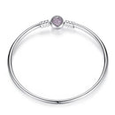 BISAER 925 Sterling Silber Dämonenauge Armbänder Blau Böse Augen Armreifen Pavefassung Zirkon 17-21CM für Damen Party Feiner Schmuck