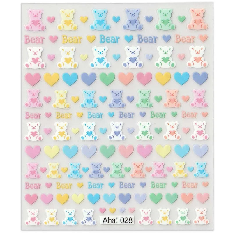 42Model Sticker Nail Decal 3D Adhesive Patch,Smile/Animal/Flower Nail Art Decorations Manicure Sticker Easter Day Design Decal-