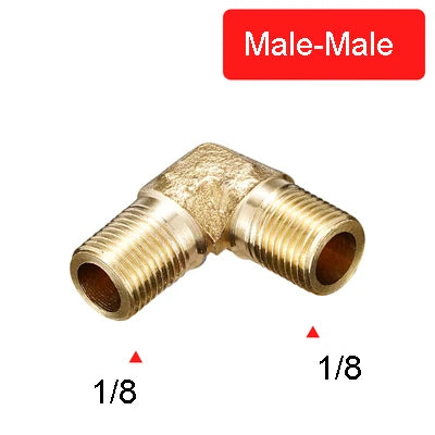 1/8" 1/4" 3/8" 1/2" Female x Male Thread 90 Deg Brass Elbow Pipe Fitting Connector Coupler For Water Fuel Copper