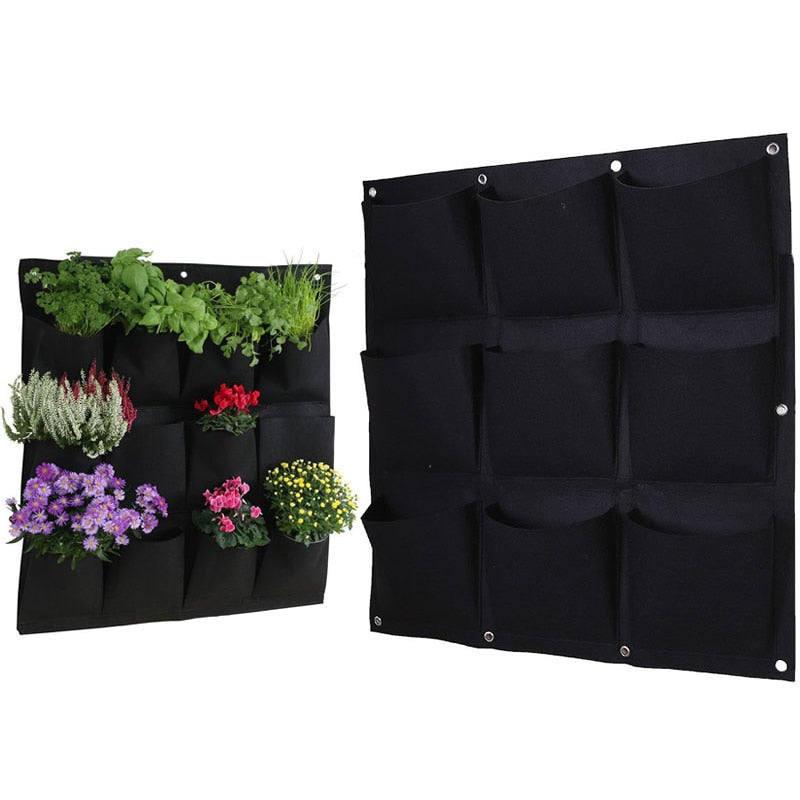 Wall Mount Hanging Planting Bags Home Supplies Multi Pockets Green Grow Bag Planter Vertical Growing Vegetable Living Garden Bag