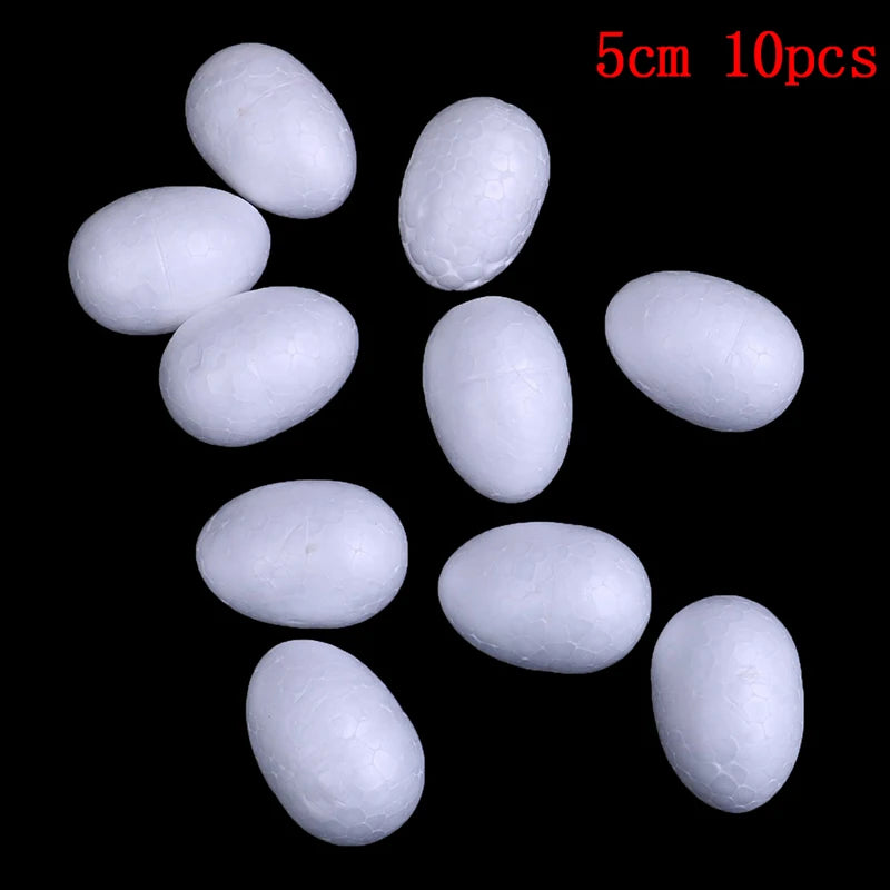 10pcs/set 3-7cm Modelling Polystyrene Styrofoam Foam Egg Ball For DIY Christmas Day Or Easter Day Decoration DIY White Craft