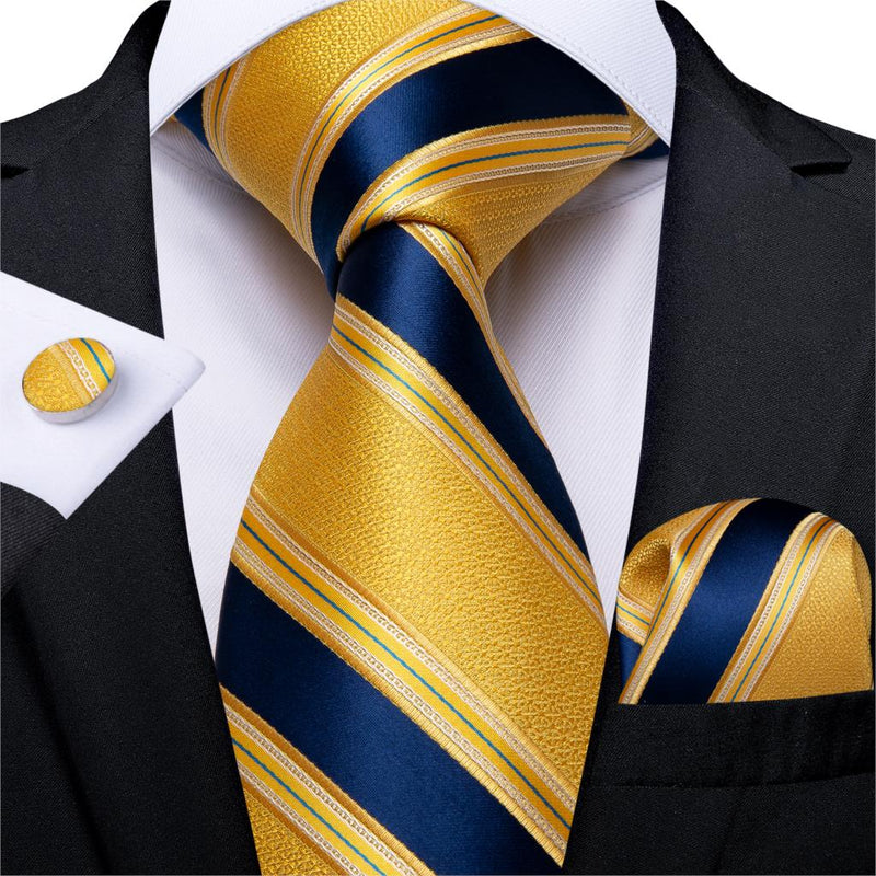 Gift Men Tie Teal Blue White Striped Silk wedding Tie For Men DiBanGu Designer Hanky Cufflink Quality Men Tie Set Business 7339