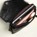 NIGEDU Lässige Umhängetasche Damen Messenger Bag Schwarz PU-Leder Damen Schultertasche Kette Damen Umschlag-Clutch