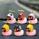 Hot Car Cute Little Pink Duck With Helmet Propeller Wind-breaking Wave-breaking Pink Bike Motorc Riding Auto Internal Decoration