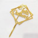 Golden Acrylic Happy Birthday Cake Topper Spanish language Birthday Party Cake Toppers For Kids holiday gifts Dessert Decoration
