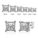 ANZIW Quadratische 925er Silber Ohrstecker für Frauen Männer Zirkonia Diamant Ohrring Hochzeit Verlobung Brautschmuck Zertifizierte Geschenke