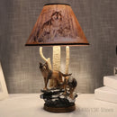 Modern Resin Wolf Table Lamps for Living Room Bedroom Animal Desk Lamp Led Stand Light Fixtures Bedside Office Home Art Decor