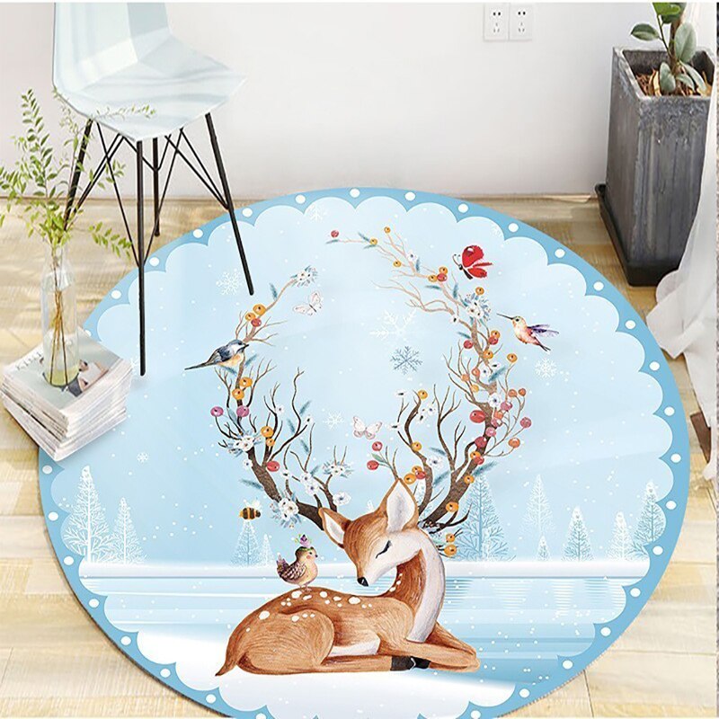 5 Sizes Kids Romm Decorative Round Carpet Fashion Cartoon Rabbit Round Area Rugs Parlor Girls Pink Bedroom Floor Mat Anti-slip