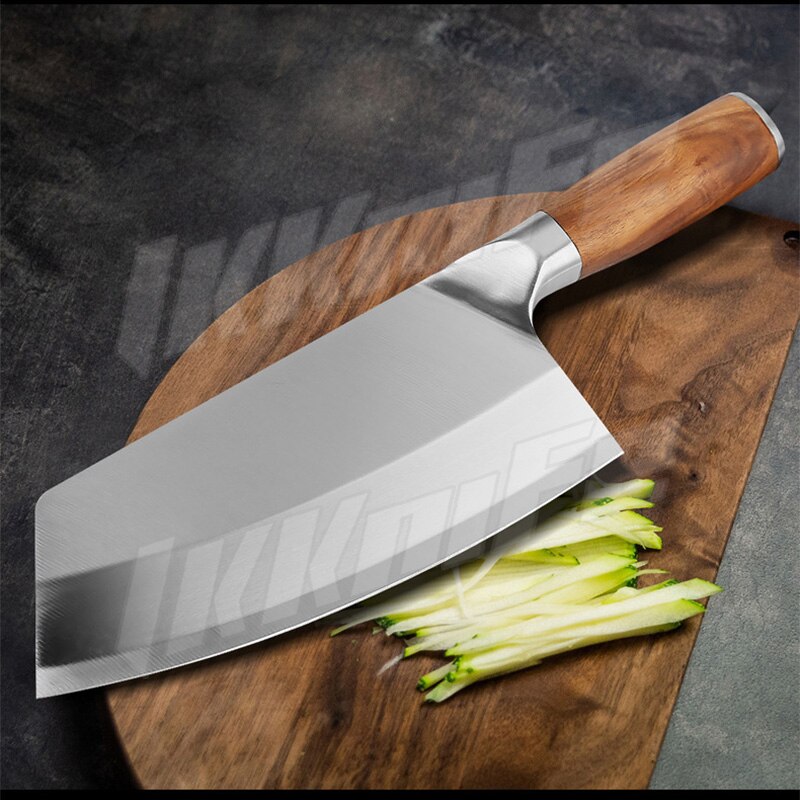 8 Inch Stainless Steel Chinese Chef Knife Meat Chopping Cleaver Kitchen Knife Vegetables Slicing Fish Fillet Knife Ultra Sharp