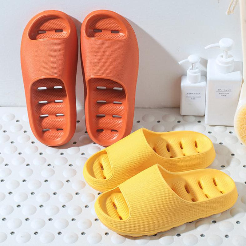 New 2021 Women Indoor Slippers Thick Sole Cut-out Summer Shoes Woman Men Bathroom Slides Soft EVA Lovers Home Platform Slipper