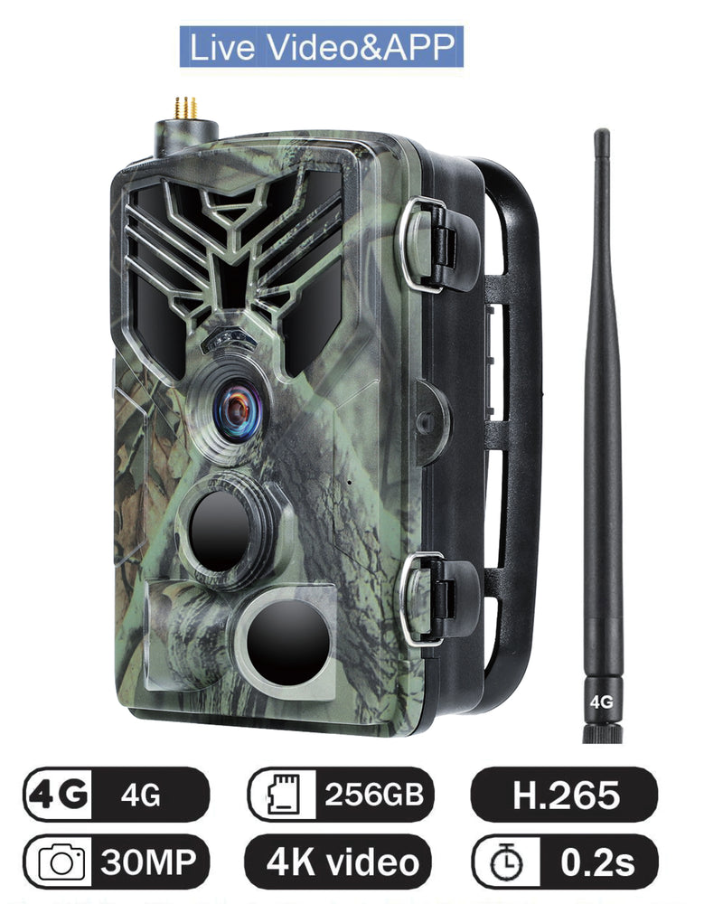 4K Live Broadcast APP Control Trail Camera FREE Cloud Service Wildlife Hunting  Cameras 4G 30MP Wireless Night Vision HC810PRO