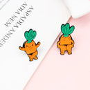 Bodybuilding Carrot Lapel Pin T-back Big muscle Orange vegetables Cartoon carrot Enamel Brooch Bag hat punk Badge Gifts