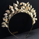 Handgewebtes Haarband Blatt Perle Stirnbänder für Frauen Braut Krone Tiara Hochzeit Haarschmuck