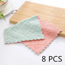 8pieces Household Super Absorbent Microfiber Towel Kitchen Dish Cloth Non-Stick Oil Washing  Rag  Tableware Cleaning Wiping Tool