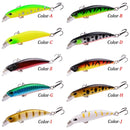 10pc Laser Slow Minnow Fishing Lure Set 4g 7cm Wobblers Crankbaits Isca Artificial Hard Bait Carp Fishing Lures Kit Pesca