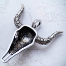 Pendant Blue Bull Head Skull Fashion Punk Ethnic Jewelry Europe 925 Sterling Silver Turquoise Rebel Gift For Woman & Men