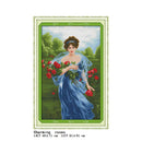Garden picking the flower and smelling flower girl series count and stamping cross stitch 14CT11CT embroidery kit needlework kit