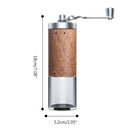 Portable Wood Grain Hand Manual Coffee Grinder Silver Stainless Steel Coffee Bean Burr Mill Hand Crank for Dropship