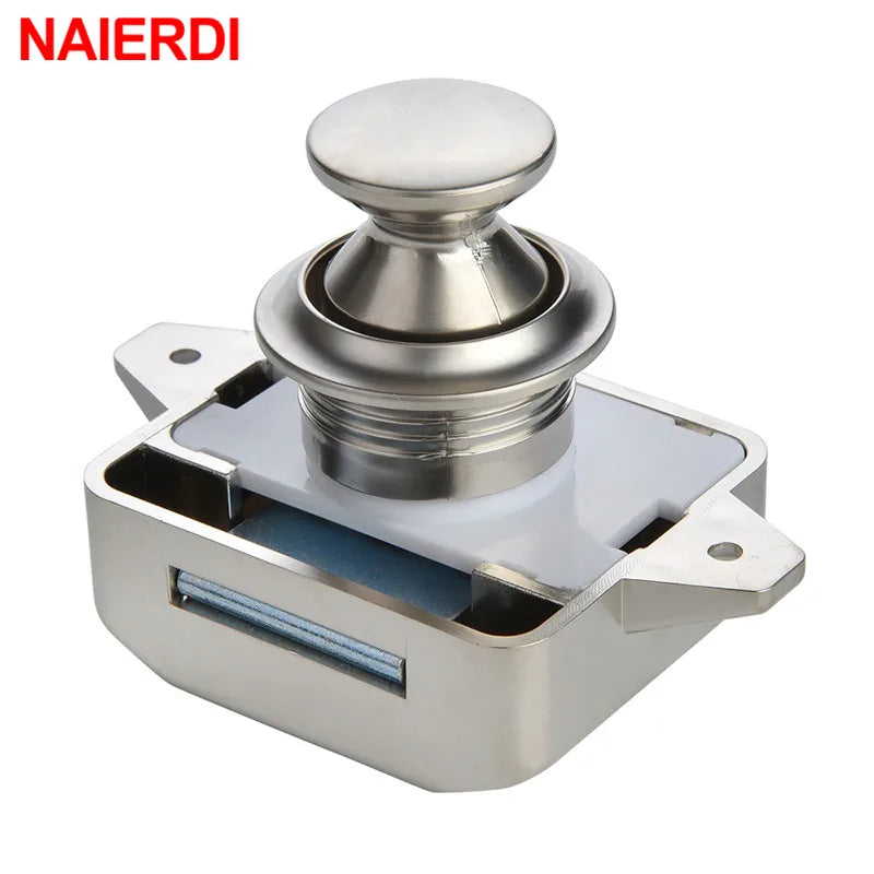 NAIERDI 10PCS Camper Car Push Lock Diameter RV Caravan Boat Motor Home Cabinet Drawer Latch Button Locks Furniture Hardware