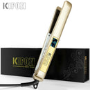 KIPOZI Haarglätter Professioneller Titan-Glätteisen Digitales LCD-Display Glätteisen Kamm Lockenstab Schönheitspflege Lockenwickler