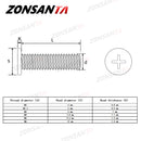 ZONSANTA M2 M2.5 M3 M4 M5 M6 304 Stainless Steel Cross Phillips Ultra Thin Super Flat Wafer Head Screw notebook  Laptop Bolt