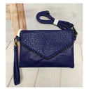 NIGEDU Lässige Umhängetasche Damen Messenger Bag Schwarz PU-Leder Damen Schultertasche Kette Damen Umschlag-Clutch