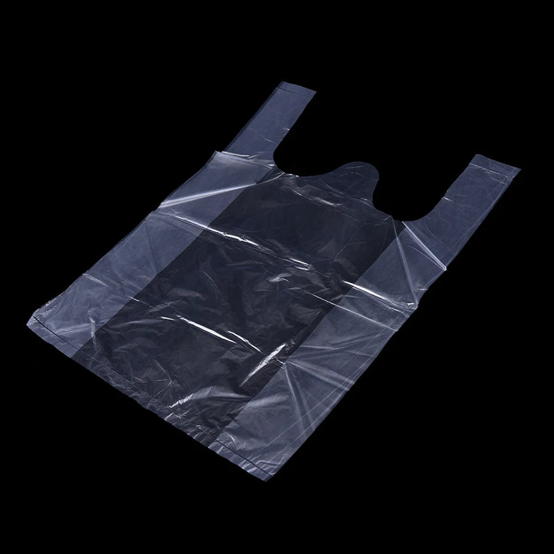 100Pcs/lot  Multifunction White Vest Style Plastic Carrier Bags Reusable Grocery Packaging Shopping Bags 15*23cm