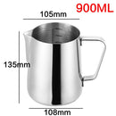 Milchaufschäumkännchen aus Edelstahl Espressokännchen Barista Craft Kaffeelatte Milchaufschäumkännchen Kanne 350 600 1000ml