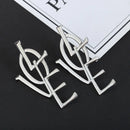1pair Fashion Bohemian Punk Earrings Jewelry big love letter shape  Earrings Best Gift for Women Girl E057