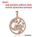 Zodiac Sign 12 Constellation Pendant Necklace 585 Rose Gold Color Horoscope Necklace Mens Chain Gift Fashion Jewelry GPM21