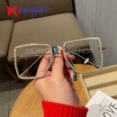 Kurzsichtigkeit Weitsichtigkeit Damen Sonnenbrillen Vintage Brillen mit klaren Gläsern Damen Luxus Strass-Brillen Herren Optische Brillen