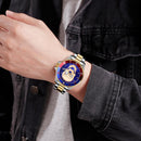 SKMEI Herren Quarz Totenkopf-Uhr Herren Edelstahl Skelett Kreativ Uhren Männlich Uhr Wasserdicht Armbanduhr Relogio Masculino