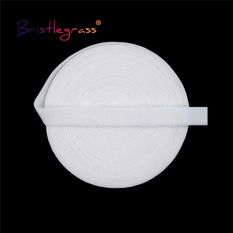 BRISTLEGRASS 2 5 10 Yard 1/2" 5/8" 3/4" 13mm 15mm 20mm Bra Strap Elastic Band Plush Shoulder Tape Underwear Lingerie Sewing Trim