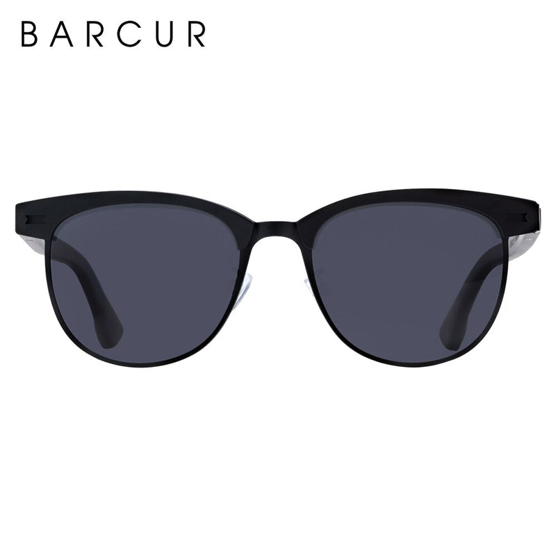 BARCUR Cat Eye Wood Sunglasses Polarized Stainless Steel Frame wooden Sun Glasses for Men Women Oculos lunette de soleil femme