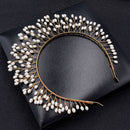 Handgewebtes Haarband Blatt Perle Stirnbänder für Frauen Braut Krone Tiara Hochzeit Haarschmuck
