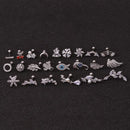 Hot 1piece  Steel Copper Fish Hand Tree CZ ear piercing jewelry steel barbell daith earrings helix cartilage studs Piercing
