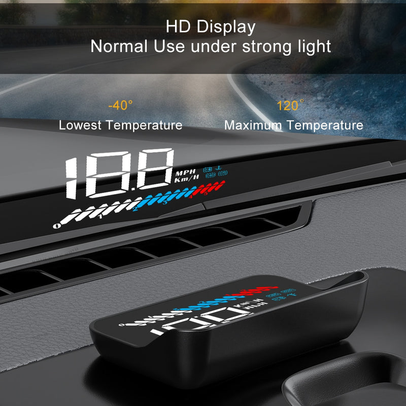 OBDHUD M7 OBD2 HUD Speedometer GPS Digital Speed Mileage Windshield Projector Overspeed Auto Alarm Head Up Display Fits All Cars
