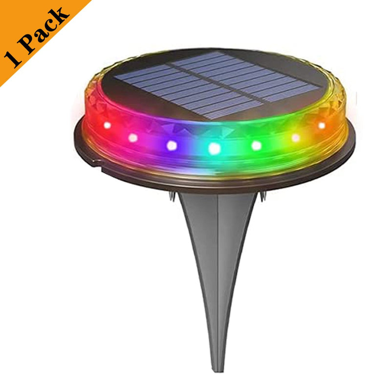 4PCS Solar Powered Disk Lights 17LED Solar Pathway Lights Outdoor Waterproof Garden Landscape Lighting for Yard Deck Patio